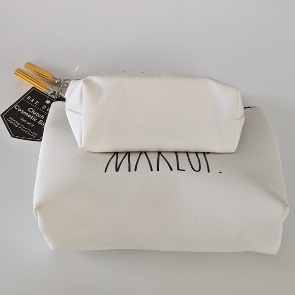 Rae Dunn SLAY ALL DAY + WAKE UP & MAKEUP 2 pc Toiletry Cosmetic Bag Set, NWT - Picture 6 of 7